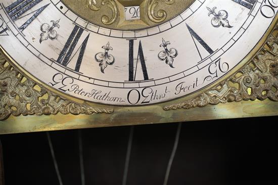 Peter Hathorn Thrut. A George III oak cased eight day longcase clock, 7ft 5in.